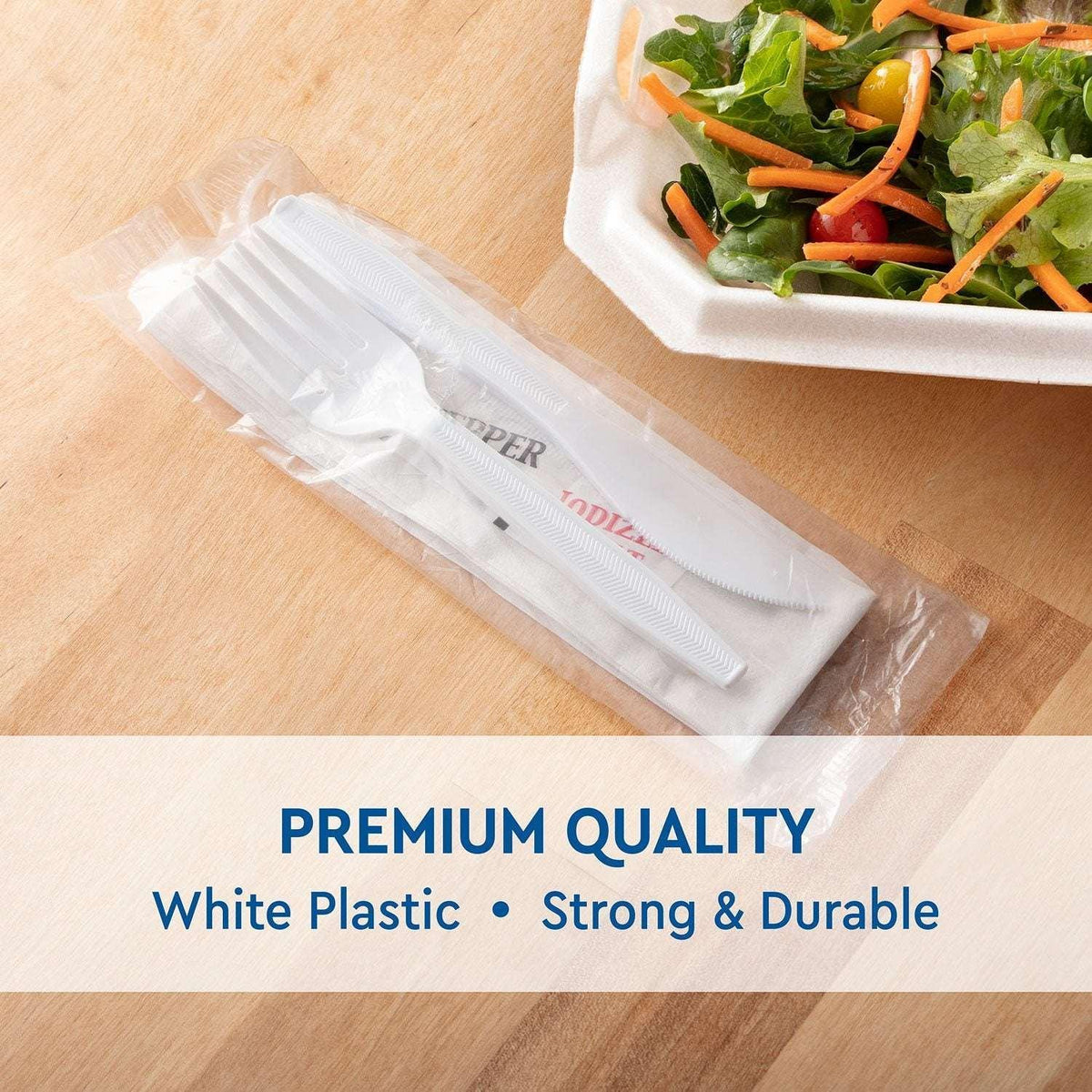 Member's Mark White Plastic Cutlery Packets 200 ct.
