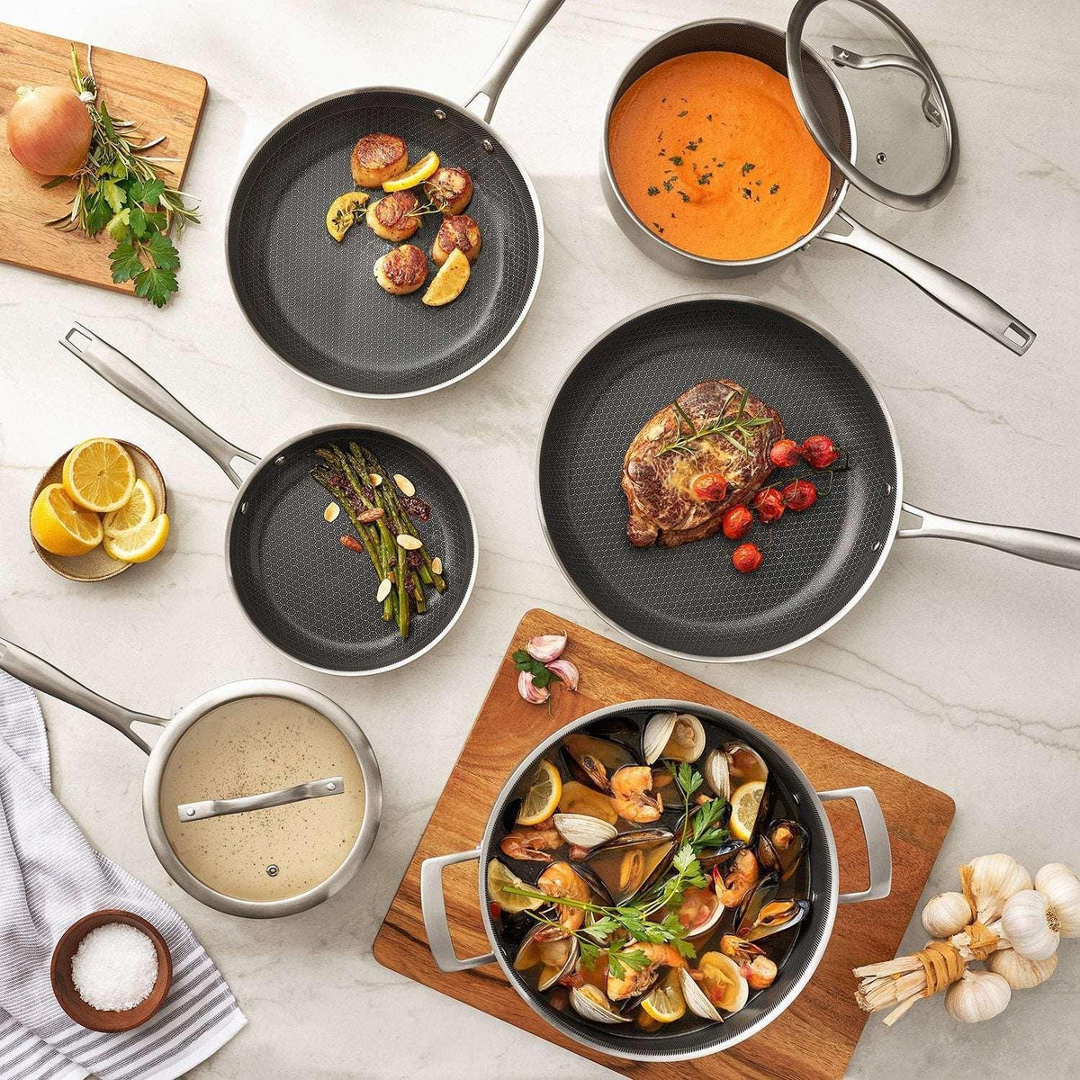Member's Mark 10-Piece Hybrid Ceramic Nonstick Cookware Set