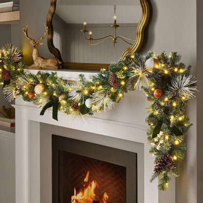 Member's Mark 9' Evergreen Pre-Lit Decorated Garland