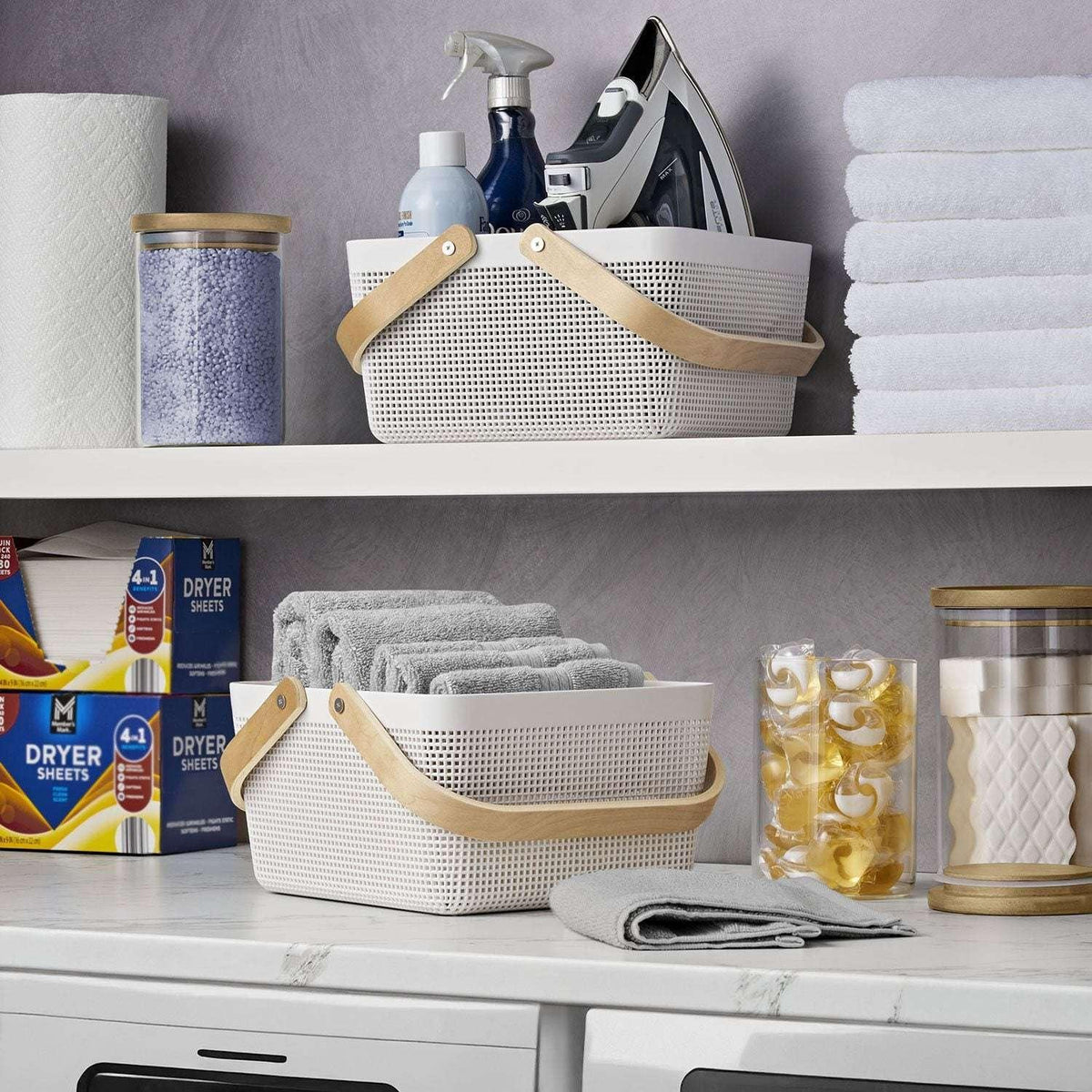Member's Mark Basket with Wood Handles