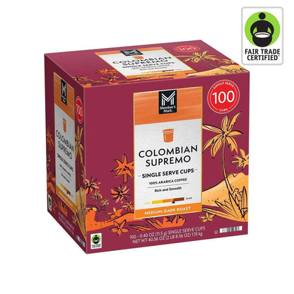 Member's Mark Medium-Dark Roast Coffee Pods, Colombian Supremo, 100 ct.