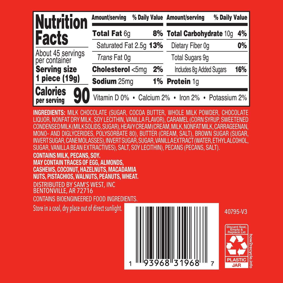 Member's Mark Milk Chocolate Pecan Caramel Clusters, 30.2 oz.