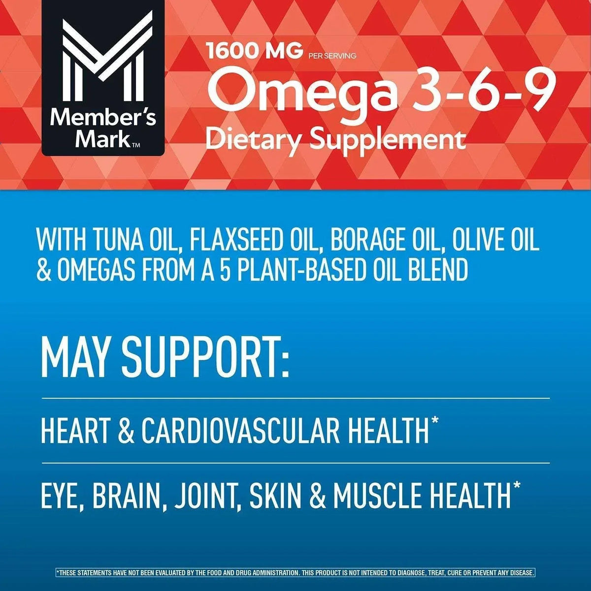 Member’s Mark Omega 3-6-9 Softgels with Sustainably Sourced Tuna Oil, 300 Count