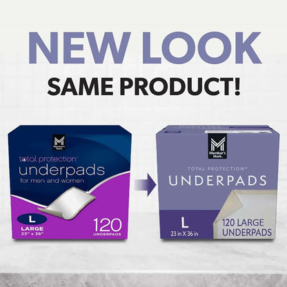 Member's Mark Total Protection Underpads, Large, 120 ct.