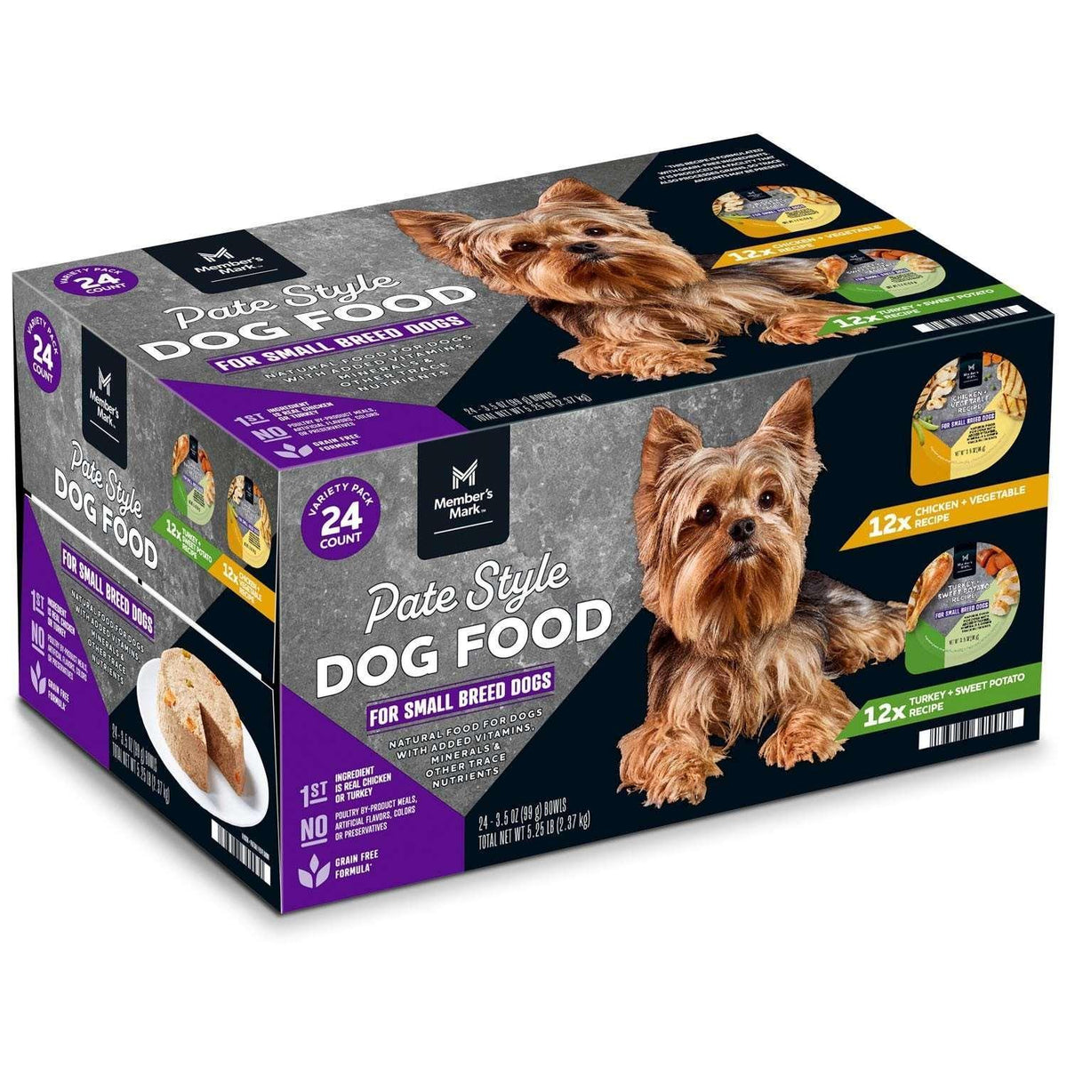 Member’s Mark Variety Pack, Small Breed Pate Style Dog Food, 3.5 oz., 24 ct.