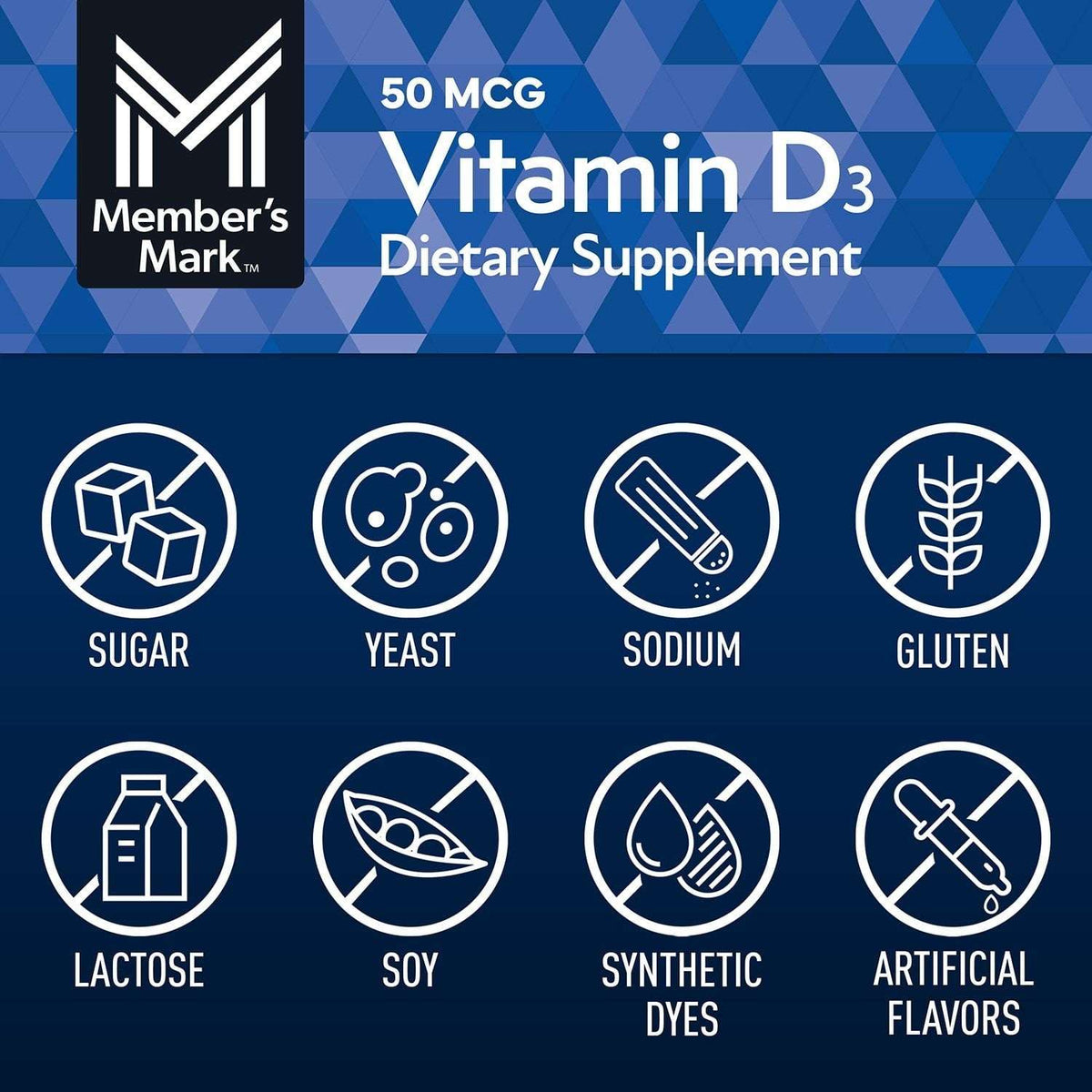 Member's Mark Vitamin D3, 50 mcg, 400 ct.