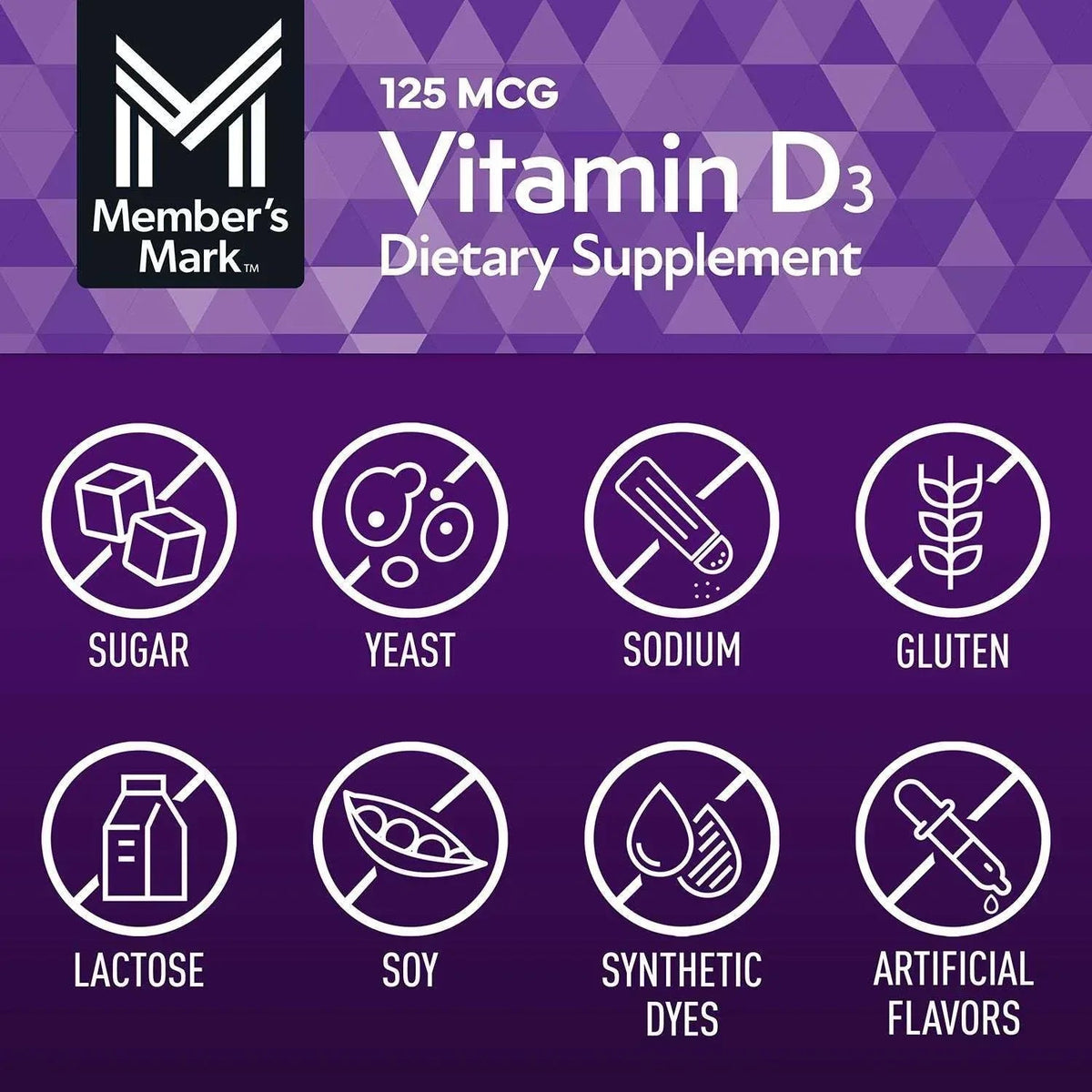 Member's Mark Vitamin D3 Softgels, 125 mcg, 400 ct.