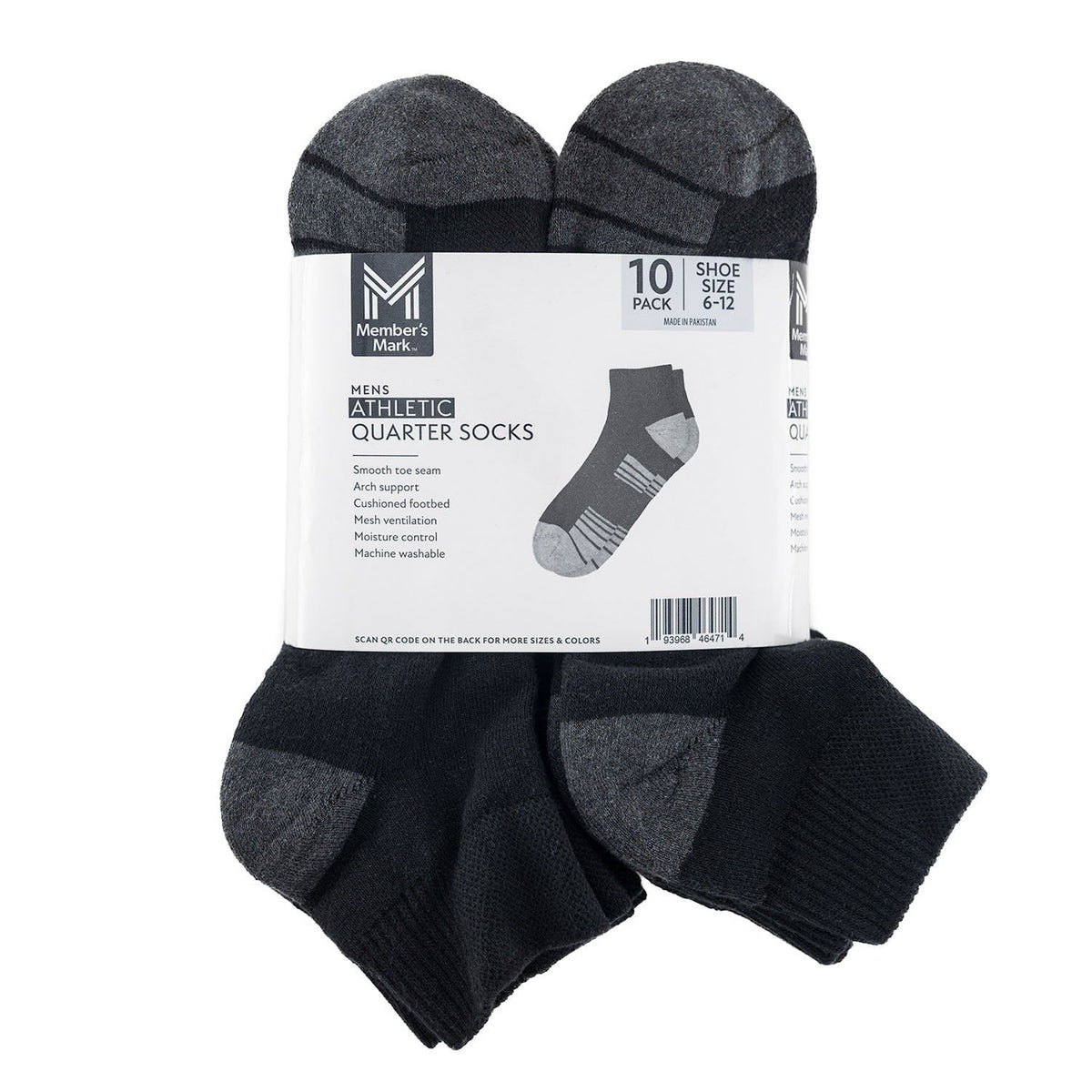 Member's Mark 10-Pack Athletic Quarter Sock