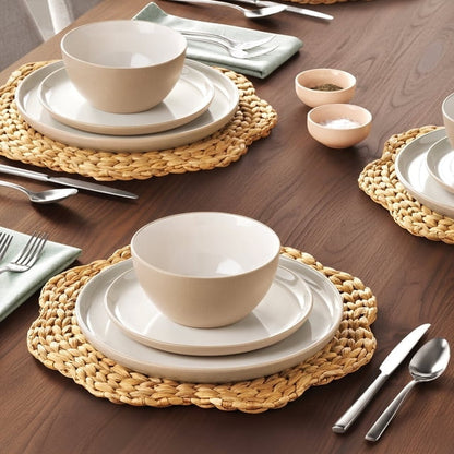 Member's Mark 12-Pieces Stoneware Two-Tone Dinnerware Set