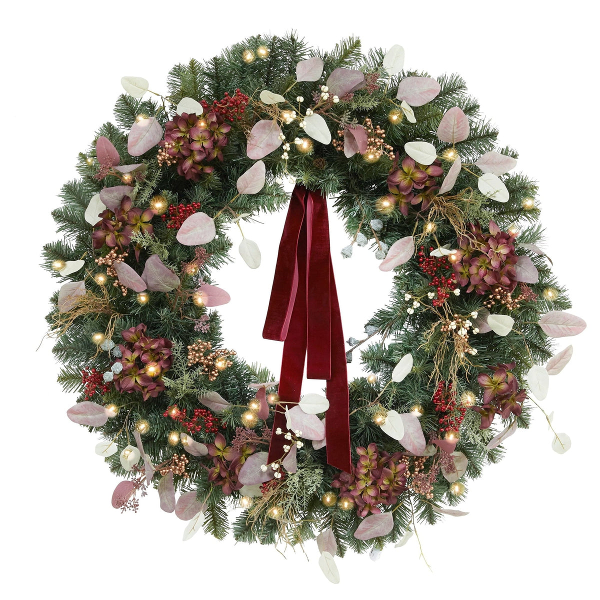 Member's Mark 36" Pre-Lit Burgundy Wreath