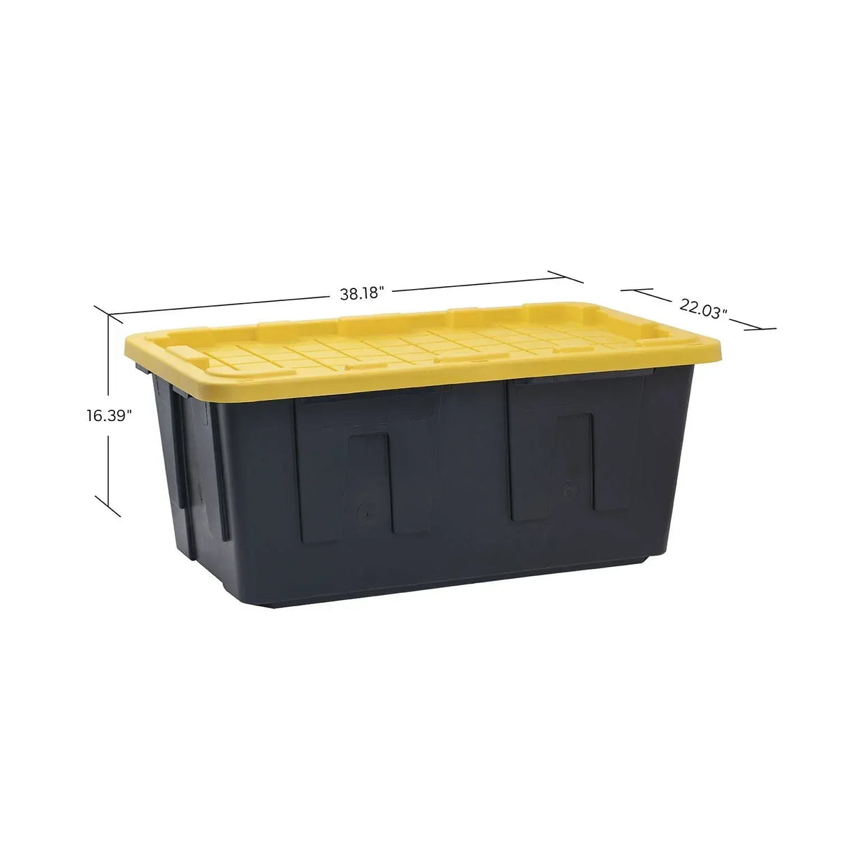 Member's Mark 40 Gallon Heavy-Duty Black and Yellow Storage Tote, 22.0" D x 38.2" W x 16.4" H, 1 pack or 2 pack