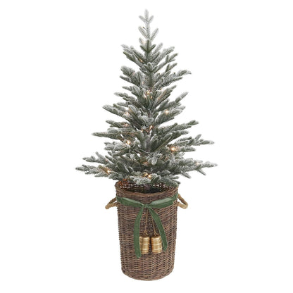Member's Mark 48" Pre-Lit Flocked Topiary in Woven Basket