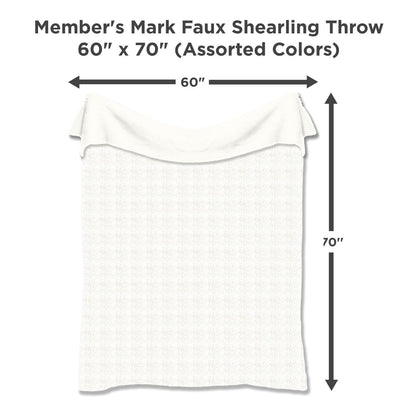 Member's Mark Faux Shearling Throw, 60" x 70"