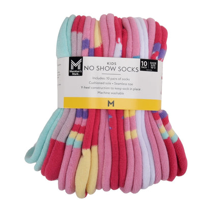 Member's Mark Girls 10-Pack Seamless Toe No-Show Sock