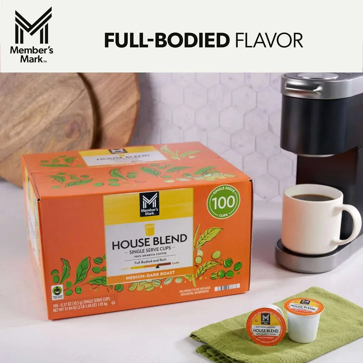Member's Mark House Blend Roast Coffee Pods, 100 ct.