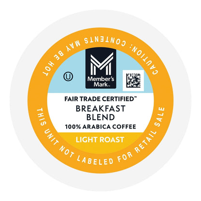 Member's Mark Light Roast Coffee Pods, Breakfast Blend, 100 ct.