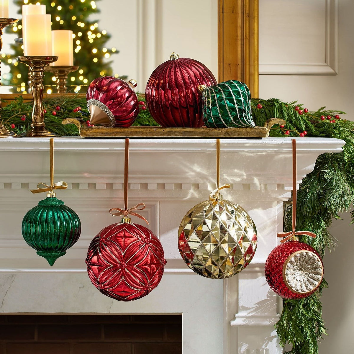 Member's Mark Oversized Shatterproof Ornaments, Set of 7