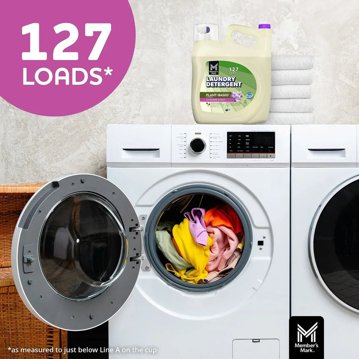 Member's Mark Plant Based Liquid Laundry Detergent, Lavender, 127 loads, 196 fl. oz.