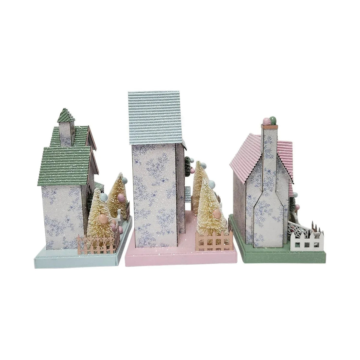 Member's Mark Pre-Lit Paper Houses, Set of 3