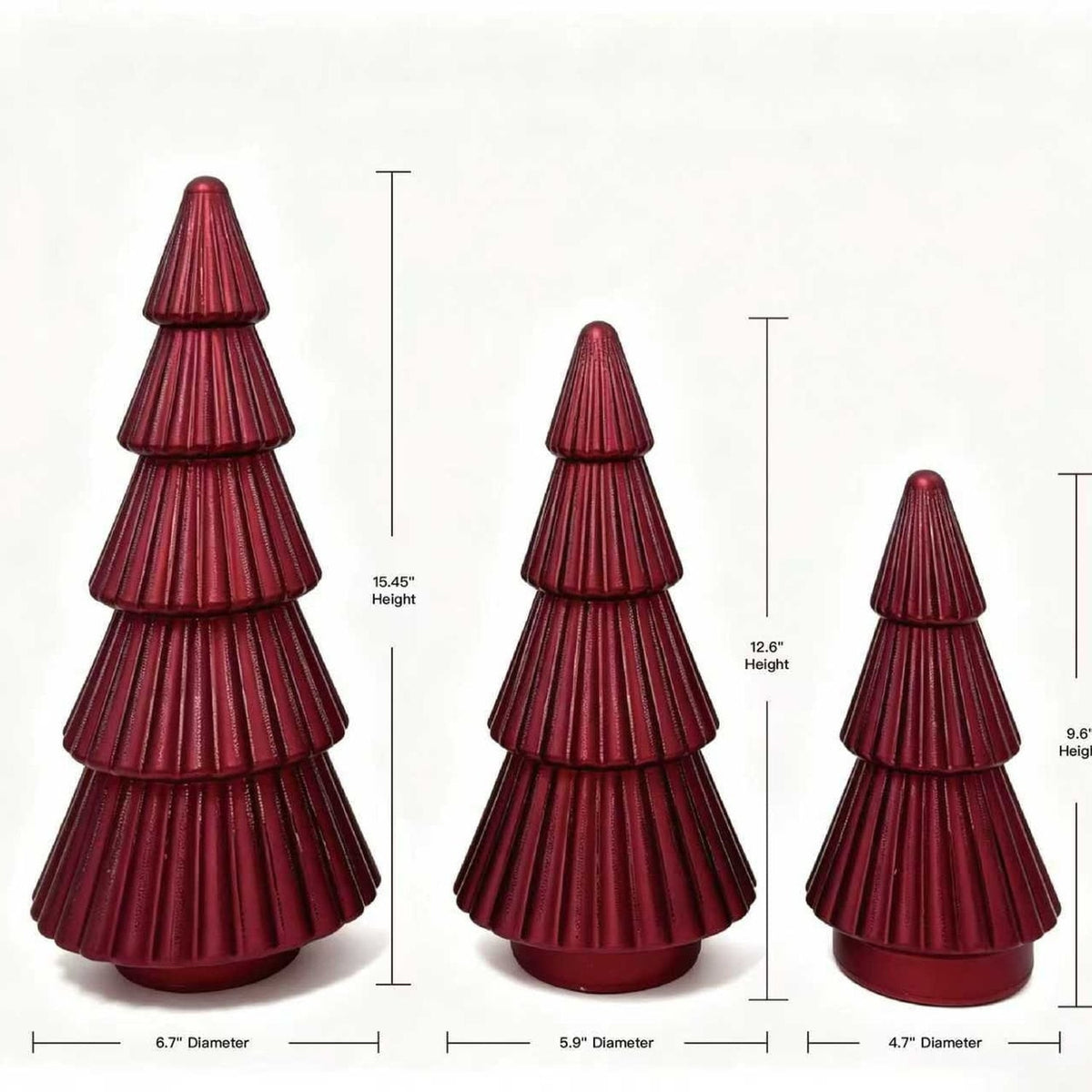 Member's Mark Rotating Pre-Lit Shimmering Glass Trees, Set of 3