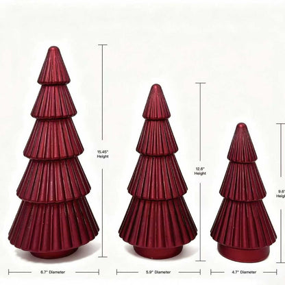 Member's Mark Rotating Pre-Lit Shimmering Glass Trees, Set of 3
