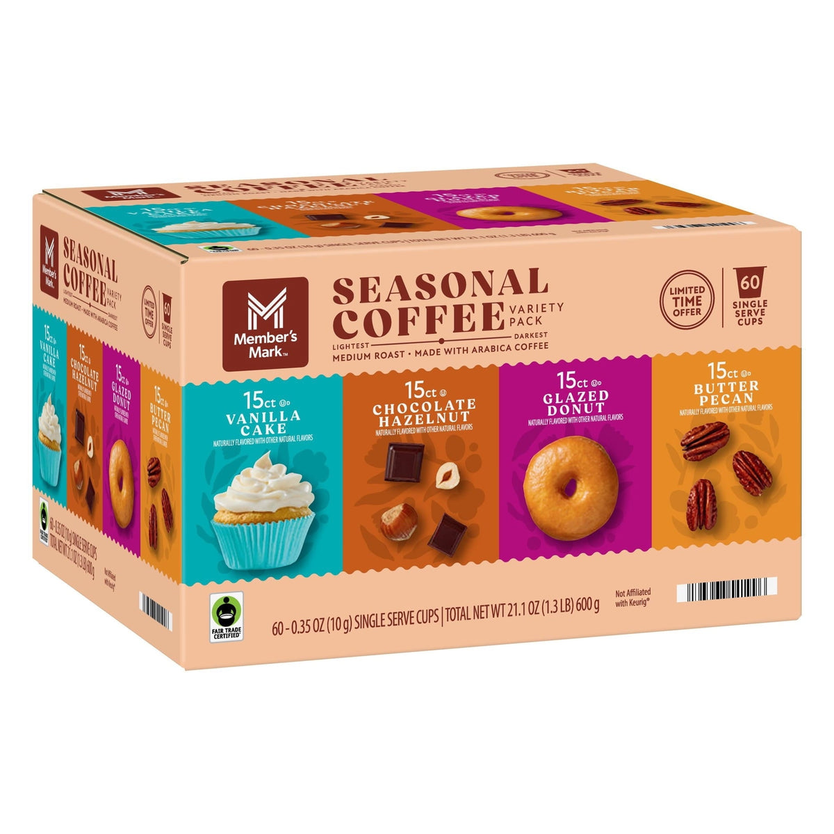 Member's Mark Seasonal Coffee Medium Roast Coffee Pods, Variety Pack, 60 ct.