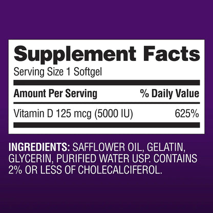 Member's Mark Vitamin D3 Softgels, 125 mcg, 400 ct.
