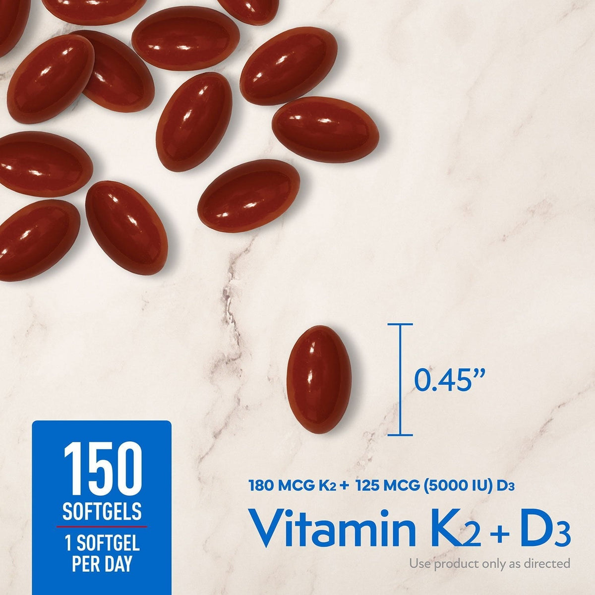 Member's Mark Vitamin K2 + D3 Softgels, 150 ct.