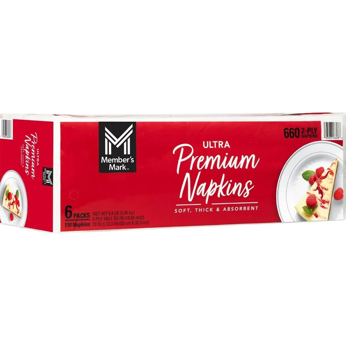 Member's Mark Ultra Premium 2-Ply White Napkins 6 pks., 110 napkins/pk.