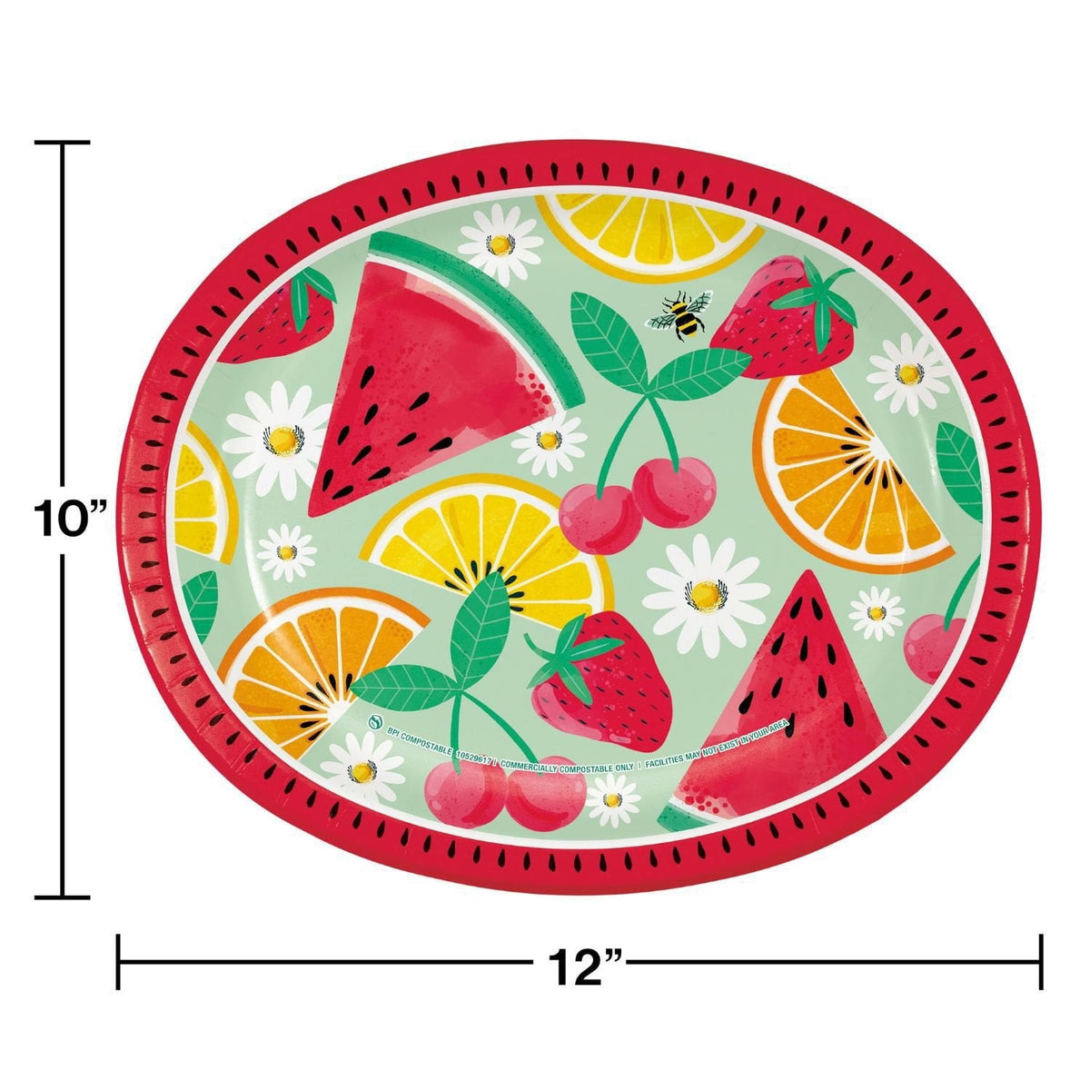 Member's Mark Summer Oval Paper Plates, 10" x 12", 50 ct.