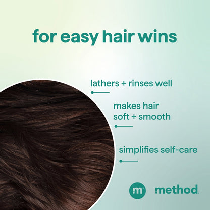 Method Men 2-in-1 Shampoo and Conditioner, Marine + Mist - Cleans and Conditions with Argan and Jojoba Oil - Made without Parabens - 14 oz