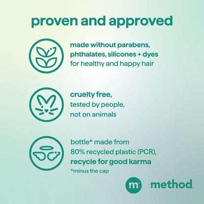 Method Men 2-in-1 Shampoo and Conditioner, Marine + Mist - Cleans and Conditions with Argan and Jojoba Oil - Made without Parabens - 14 oz