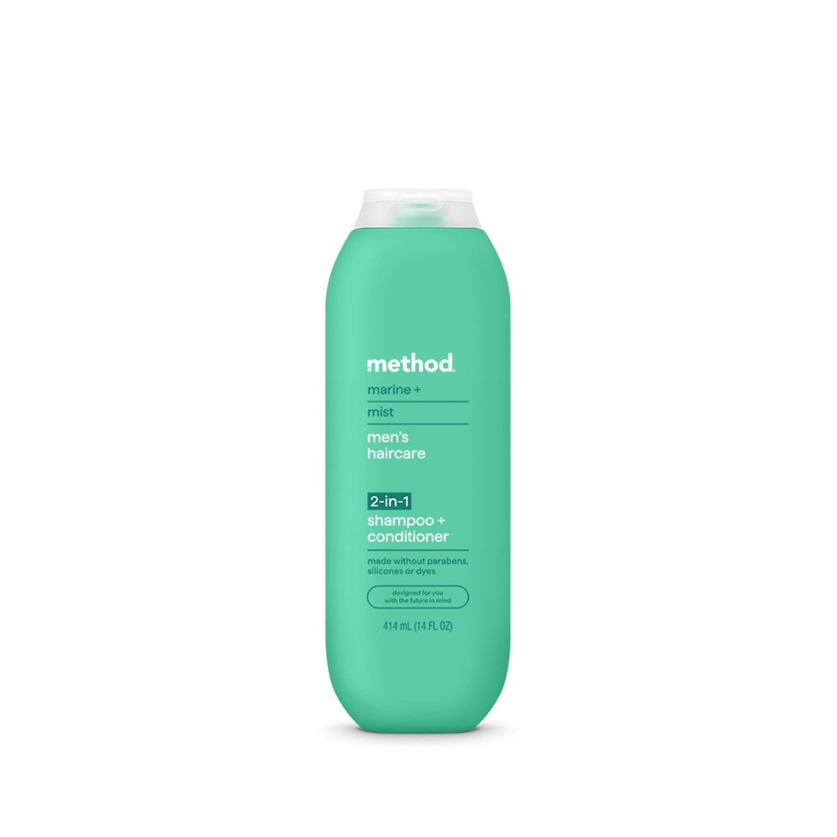Method Men 2-in-1 Shampoo and Conditioner, Marine + Mist - Cleans and Conditions with Argan and Jojoba Oil - Made without Parabens - 14 oz