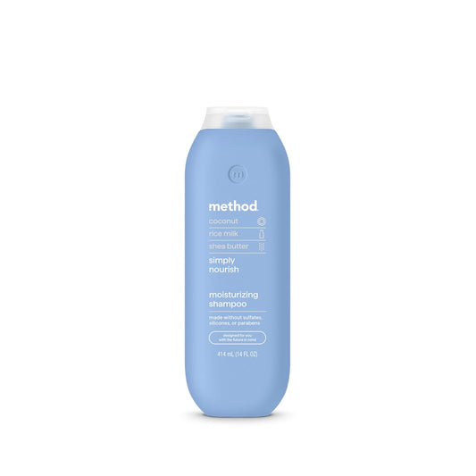 (3 PACK ) Method Moisturizing Shampoo, Simply Nourish - Hydrates and Revives Dry Hair, Safe for Color-Treated Hair – Sulfate Free and Cruelty Free - 14 oz
