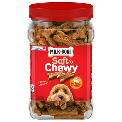 Milk Bone Soft & Chewy Dog Treats, Made with Real Chicken, 5.6 oz Pouch