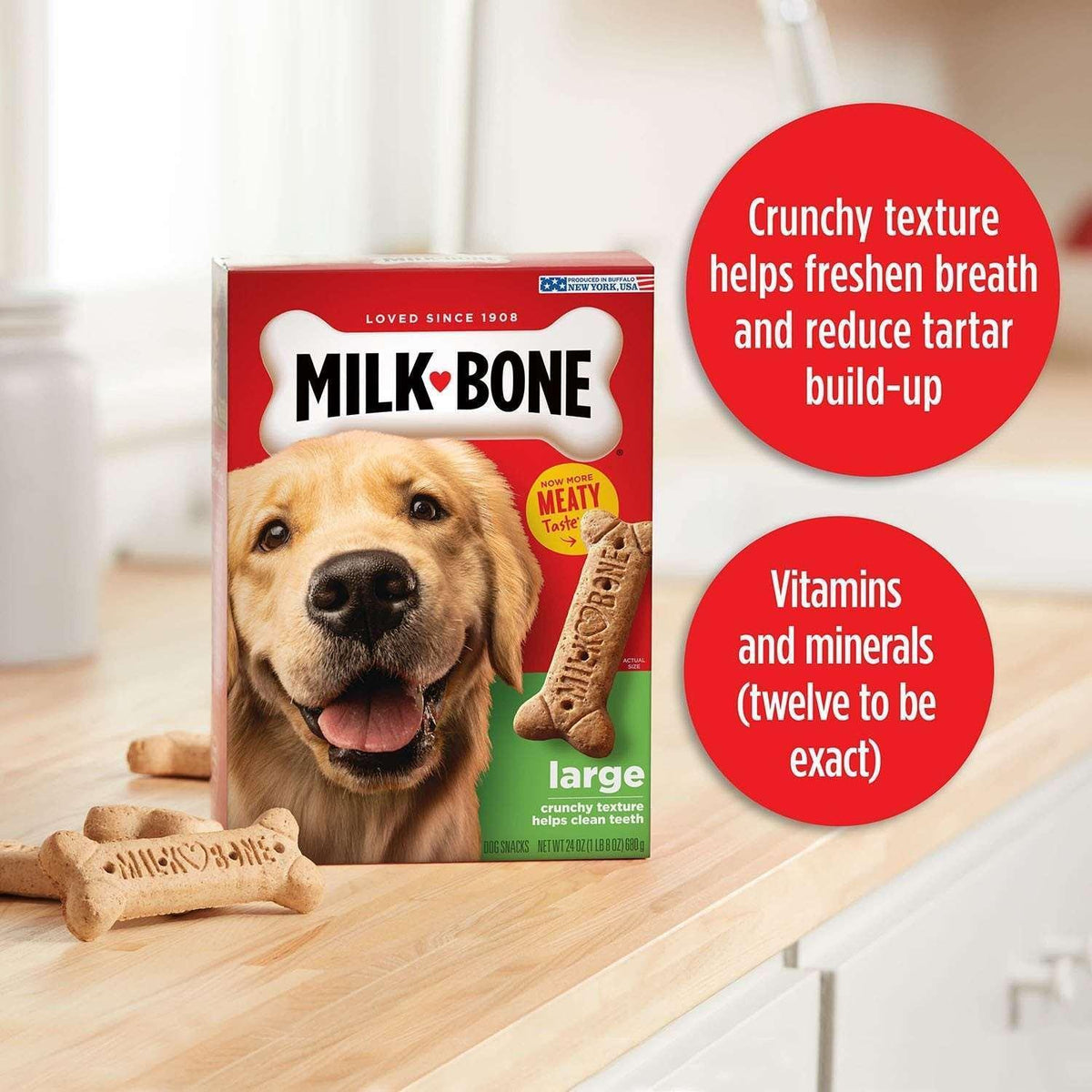Milk-Bone Original Flavor Large Crunchy Dog Biscuits, 15 lbs.