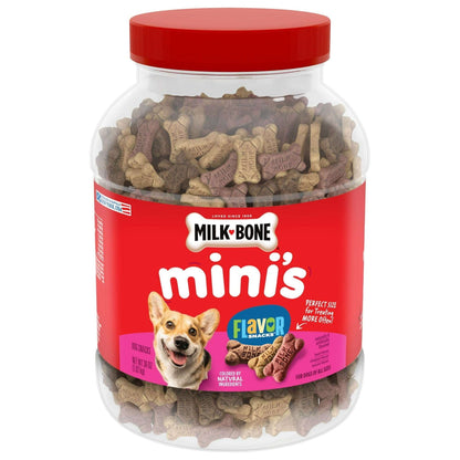 Milk Bone Flavor Snacks Mini’s Dog Biscuits, Flavored Crunchy Dog Treats, 36 oz Canister