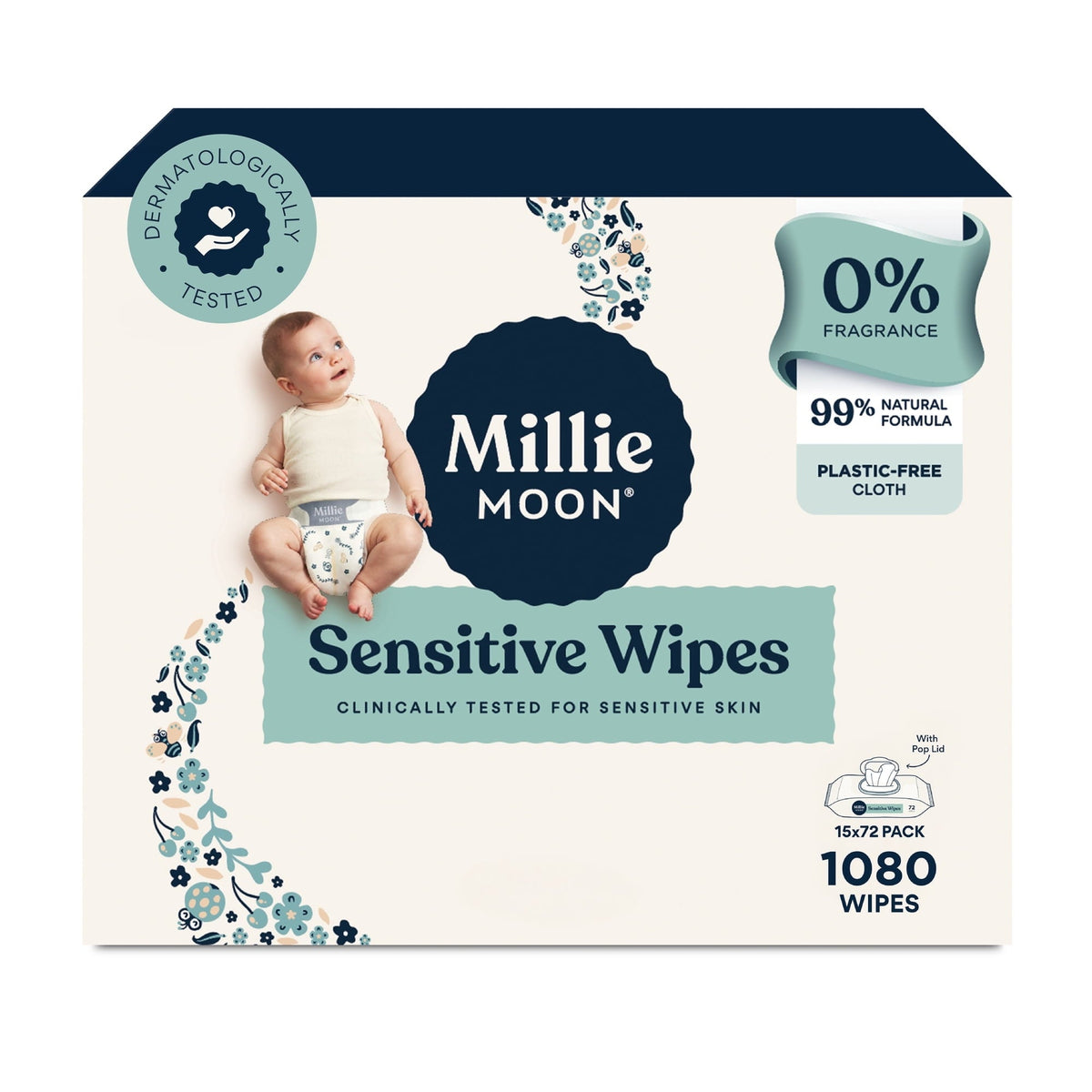 Millie Moon Sensitive Wipes, 1080 Count