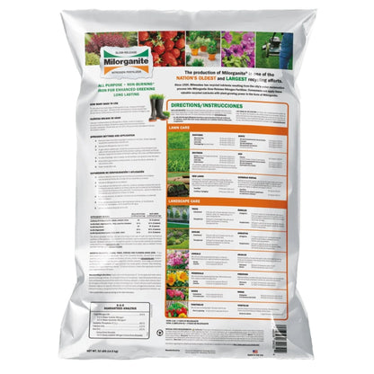 Milorganite Long Lasting All Purpose Lawn Food, 6-4-0 Fertilizer, 32 lb.