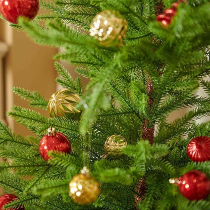 Miluhome Gold Red Christmas Ornaments Shatterproof Glitter Luxury Christmas Balls Gift Hanging Assorted Xmas Trees Decorations