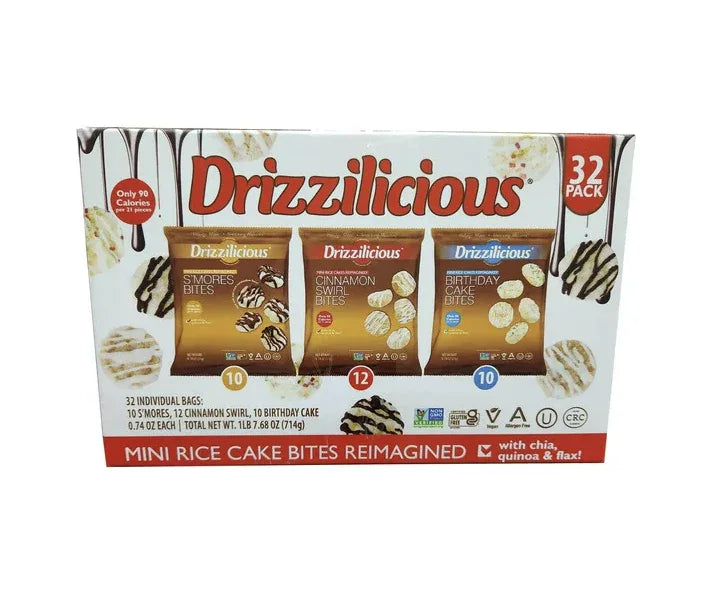 Drizzilicious Mini Rice Cakes, Variety Pack, 0.74 oz (32-pk)