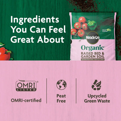 Miracle-Gro Organic Raised Bed & Garden Soil, 1.5 Cubic Feet