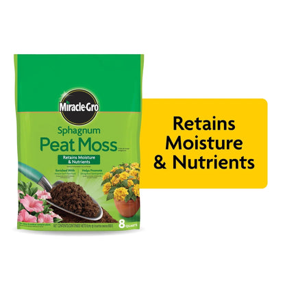 Miracle-Gro Sphagnum Peat Moss, 8 qt., For Containers and In-Ground