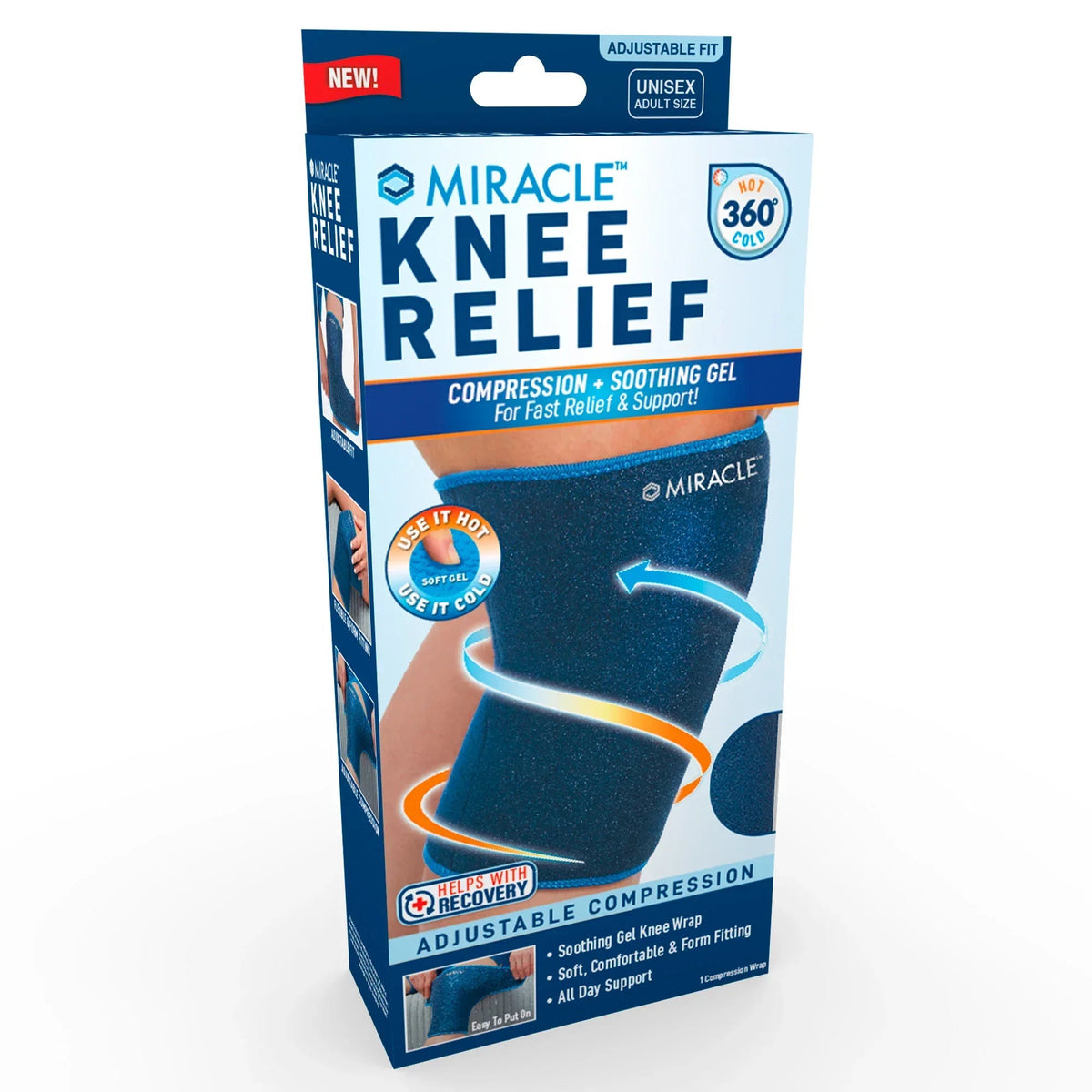 Miracle Back Relief Gel-Infused Compression Wrap, 360-Degree Neck, Shoulder & Back Support