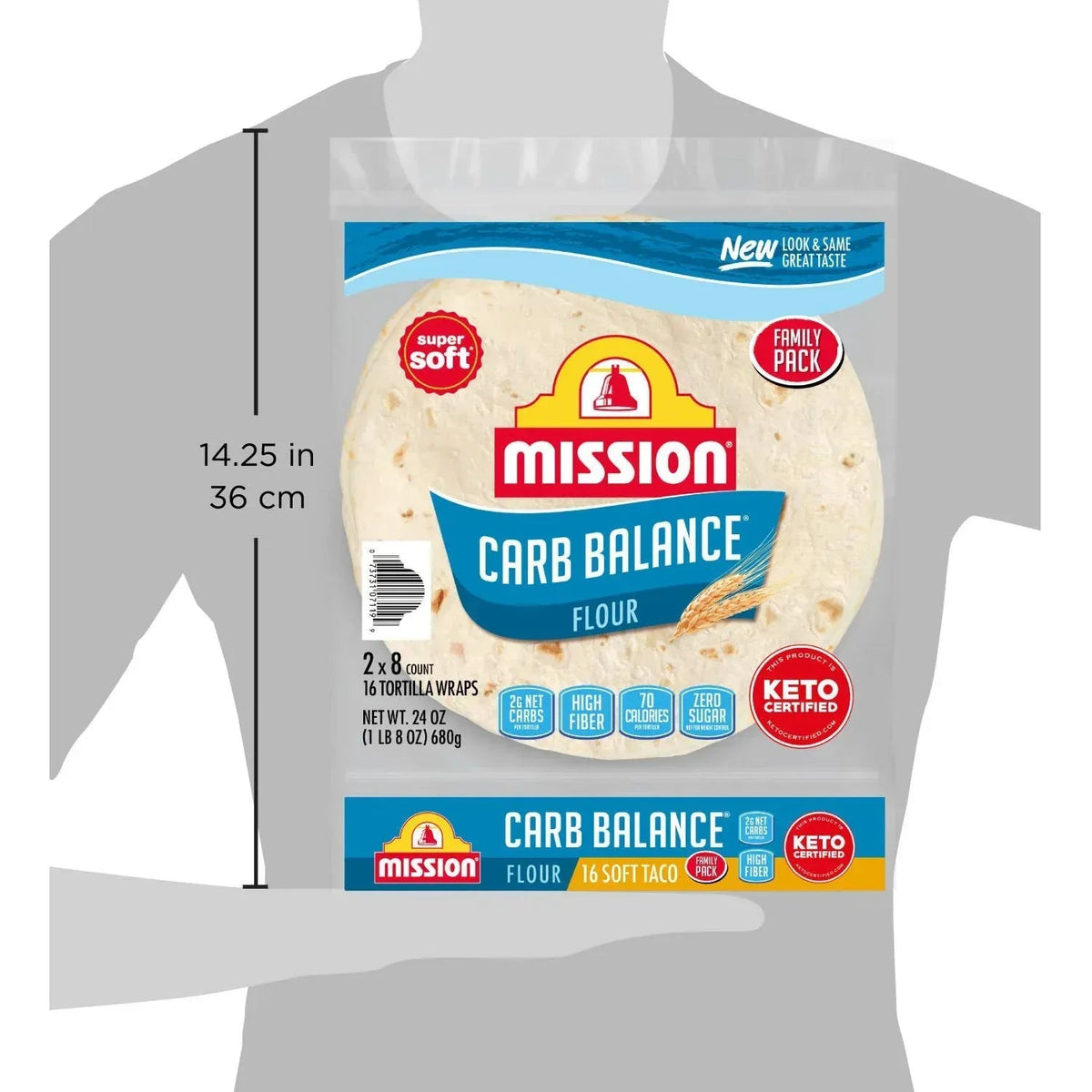 Mission Carb Balancen 8" Soft Taco Flour Tortillas, 16 ct.