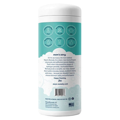 MomRemedy Hydrogen Peroxide All-Surface Cleaner and Stain Remover Wipes, Lemon, 30-count, 5-pack