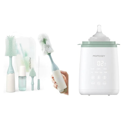 Momcozy Baby Bottle Warmer, 6-in-1 Smart Temperature Control, Fast Baby Food Heater, Steam Sterilizer & Momcozy Breastmilk Storage Bags, Temp-Sensing Discoloration Milk Storage Bags, 180ml/120 Count