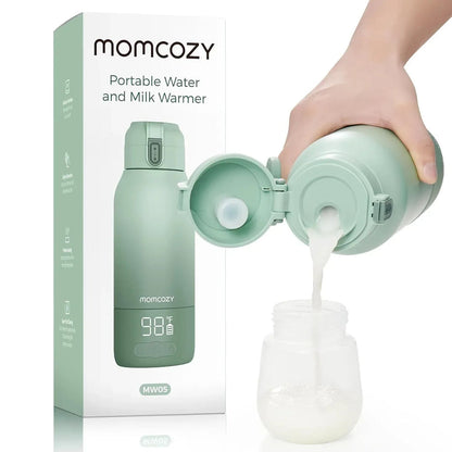 Momcozy Portable Milk Warmer for Travel – Dual Heating Modes for Breast Milk and Momcozy Portable Bottle Brush Set - Baby Bottle Cleaner Kit