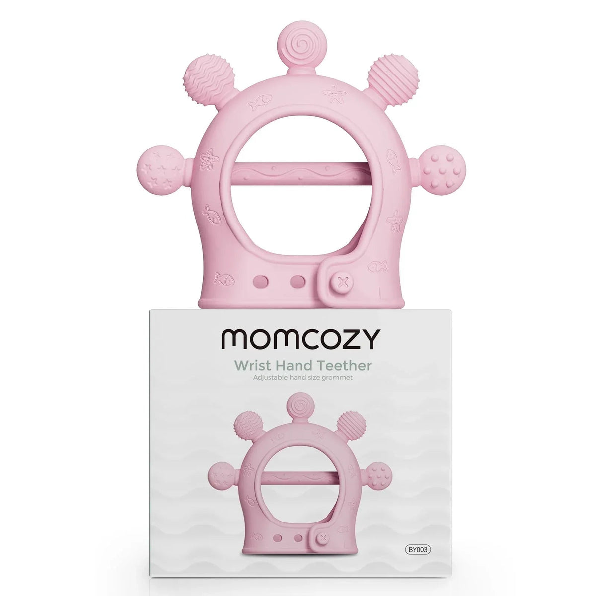 Momcozy Silicone Baby Teether Diver Blue, Teething Relief Toys for Infant 0-12 Months, 1 Count
