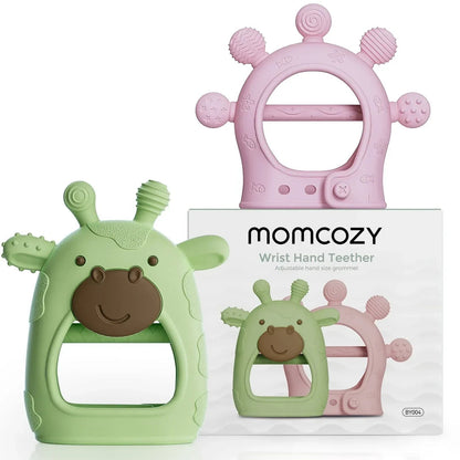 Momcozy Silicone Baby Teether Diver Blue, Teething Relief Toys for Infant 0-12 Months, 1 Count